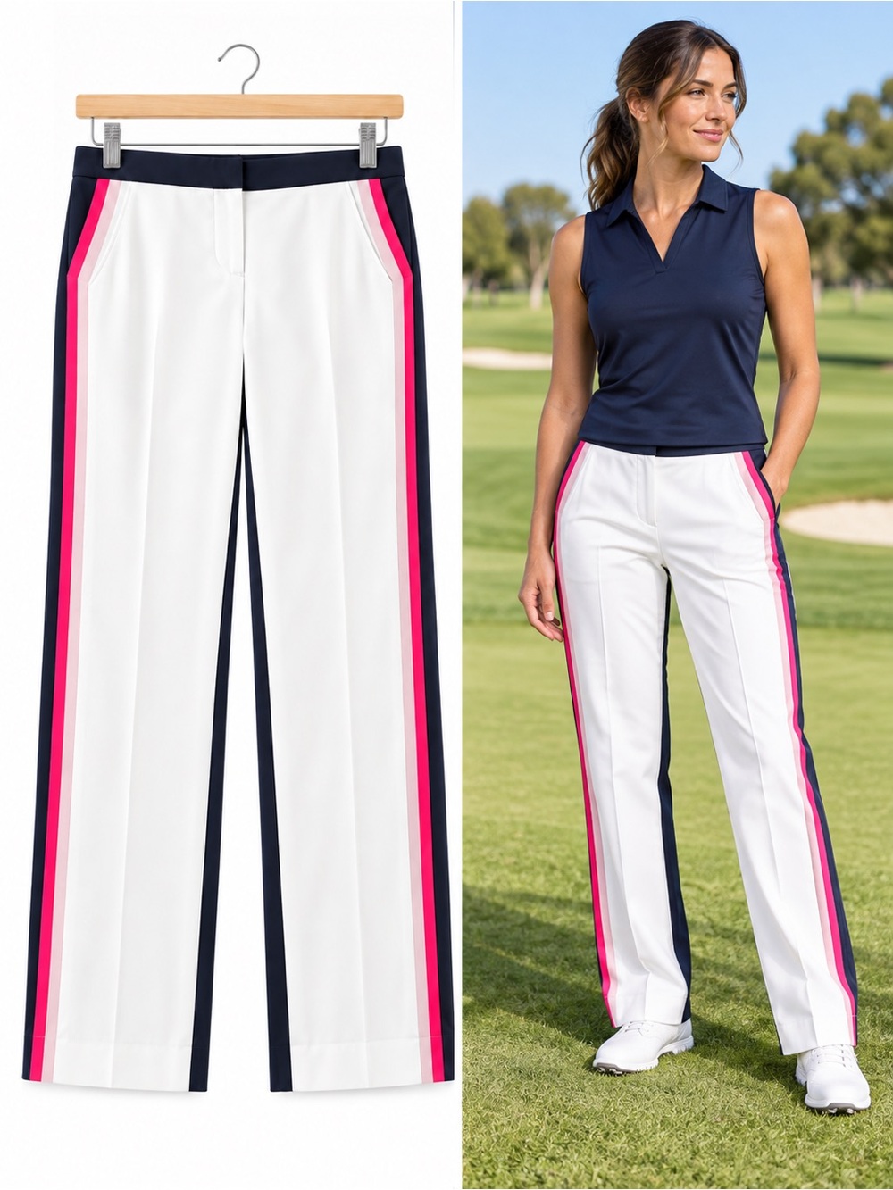 G/FORE Tux Color Block Straight Leg Golf Trousers Size 4